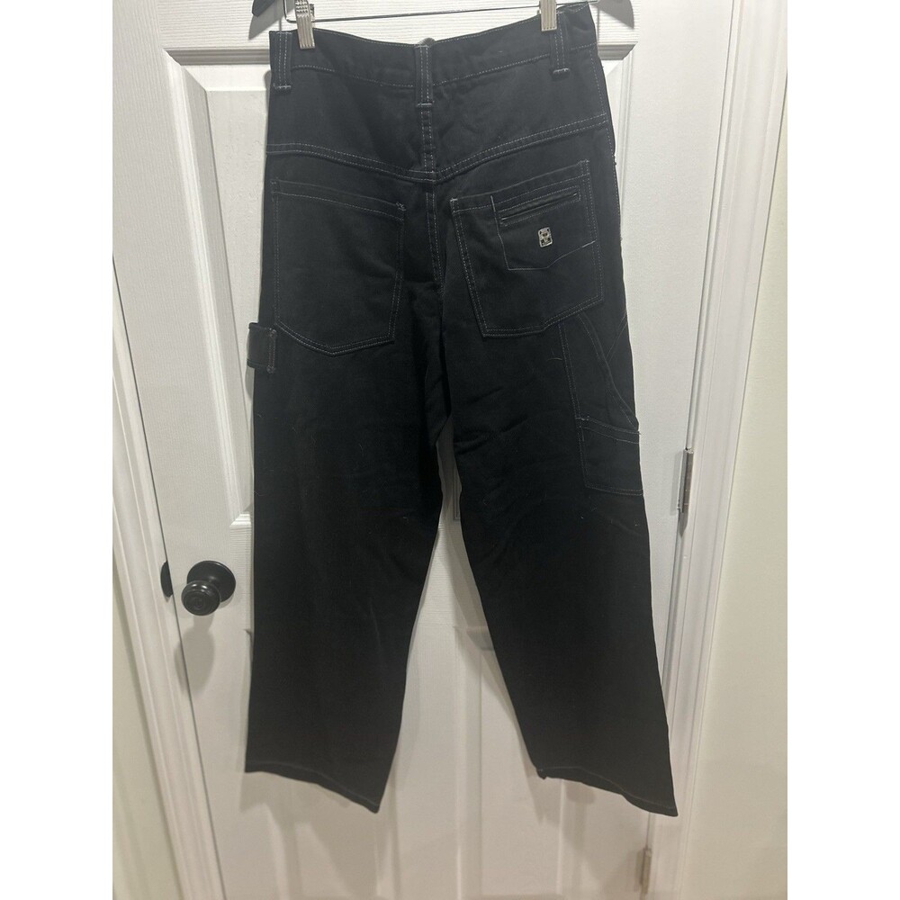 Vintage Paco Jeans Mens 30x32 Black Wide Leg Baggy Hip Hop Skate Grunge Y2K - Picture 9 of 11
